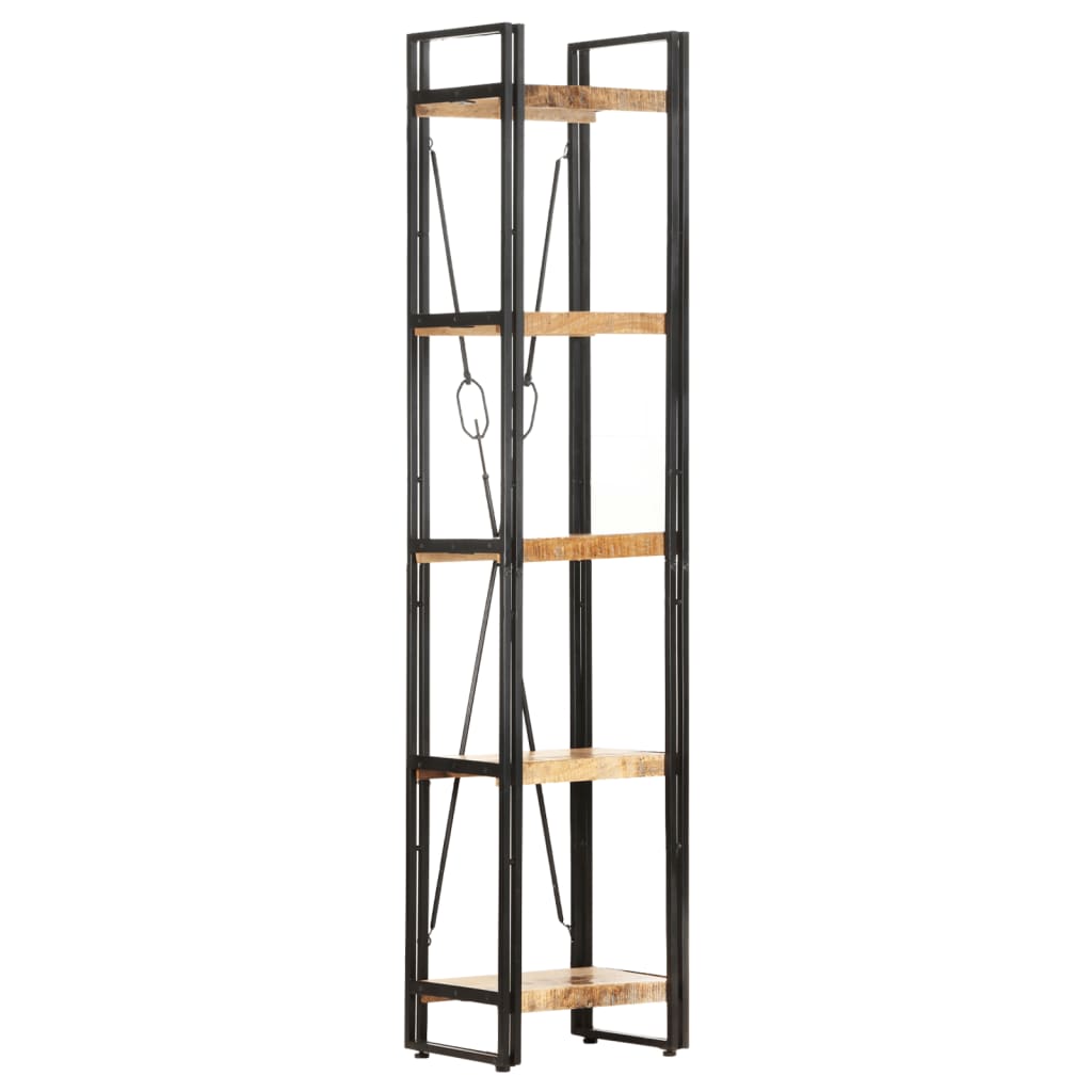 vidaXL Libreria a 5 Ripiani 40x30x180 cm in Legno Massello di Mango
