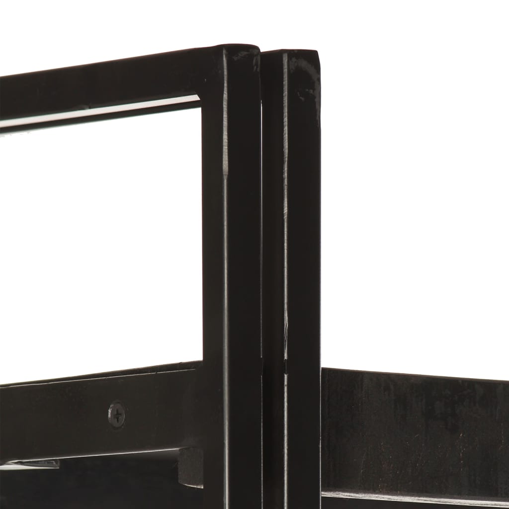 vidaXL Libreria a 3 Ripiani 40x30x80cm Nero in Legno Massello di Mango