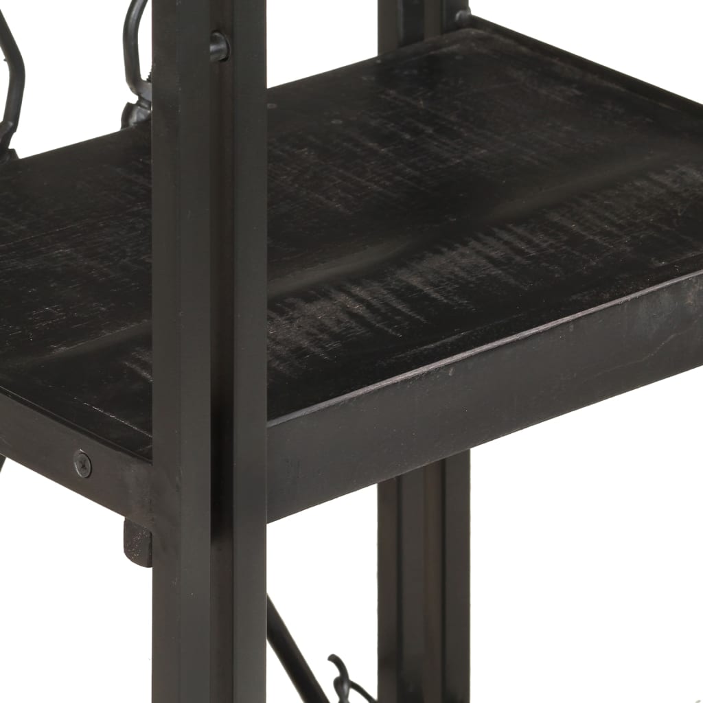 vidaXL Libreria a 3 Ripiani 40x30x80cm Nero in Legno Massello di Mango
