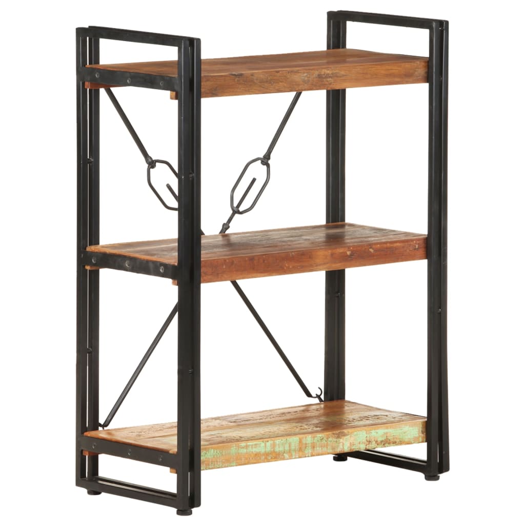 vidaXL Libreria a 3 Ripiani 60x30x80 cm in Massello di Recupero