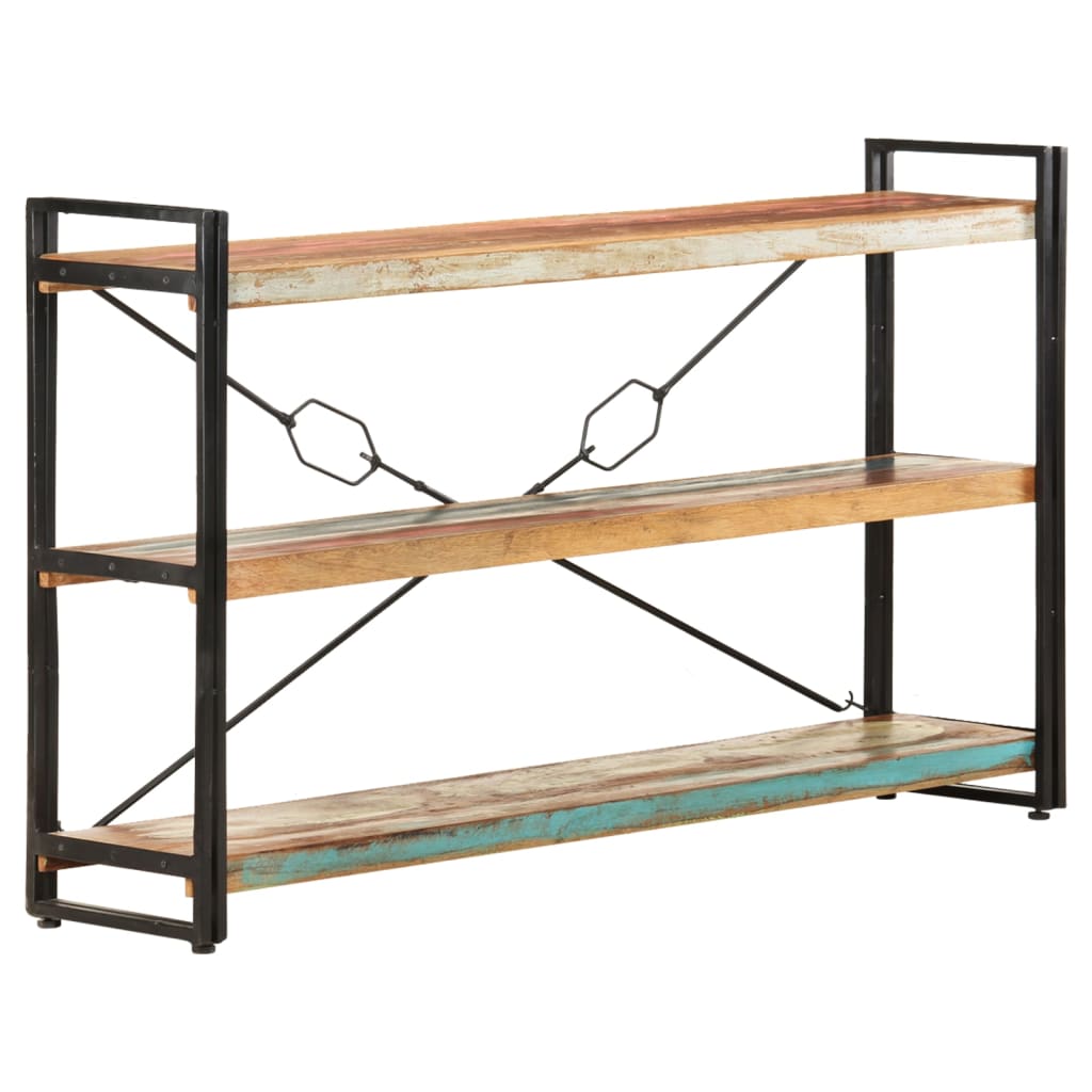 vidaXL Libreria a 3 Ripiani 140x30x80 cm in Massello di Recupero
