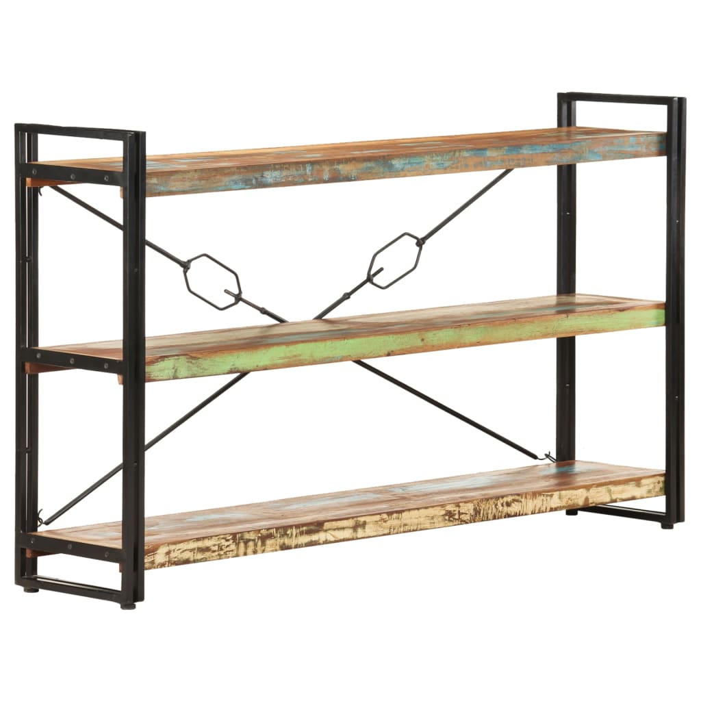 vidaXL Libreria a 3 Ripiani 140x30x80 cm in Massello di Recupero