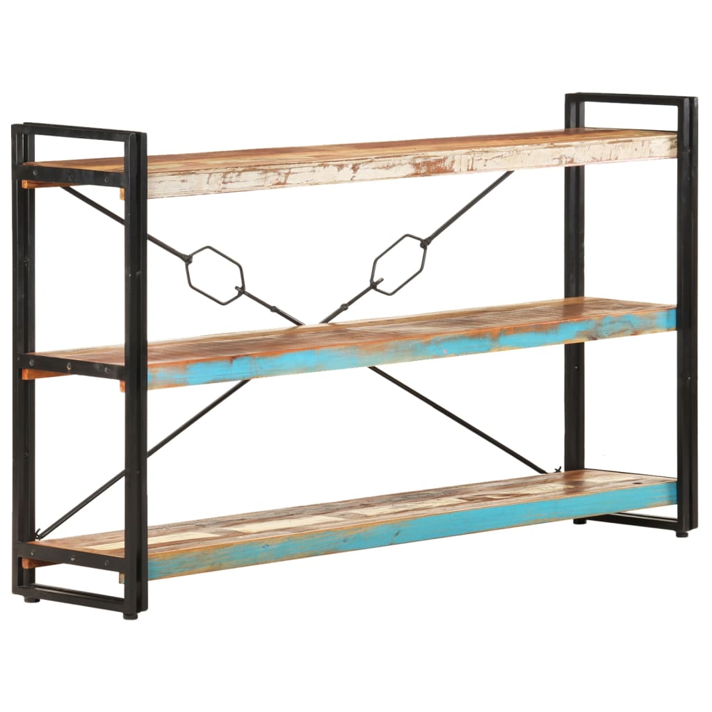vidaXL Libreria a 3 Ripiani 140x30x80 cm in Massello di Recupero