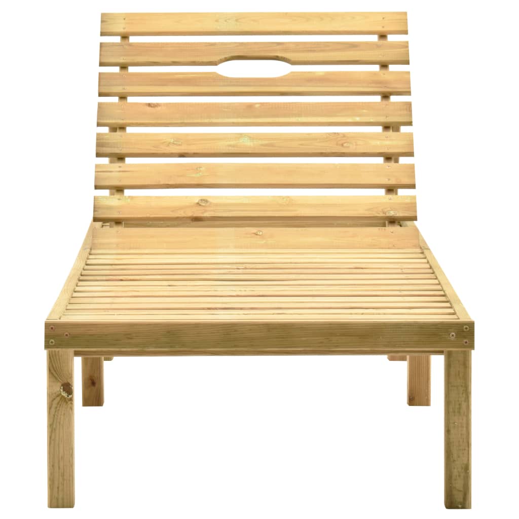 vidaXL Lettino Prendisole con Tavolino in Legno di Pino Impregnato