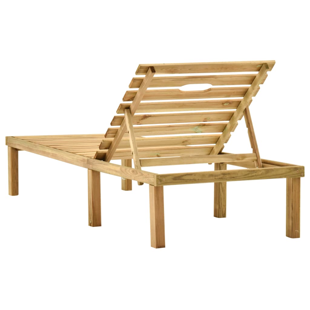 vidaXL Lettino Prendisole con Tavolino in Legno di Pino Impregnato