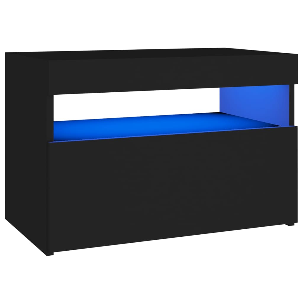 vidaXL Mobile Porta TV con Luci LED Nero 60x35x40 cm