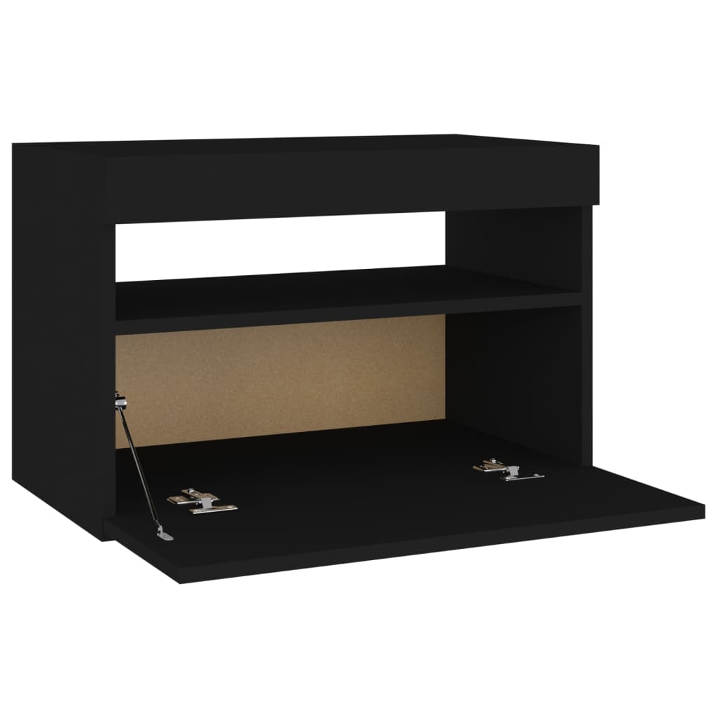 vidaXL Mobile Porta TV con Luci LED Nero 60x35x40 cm