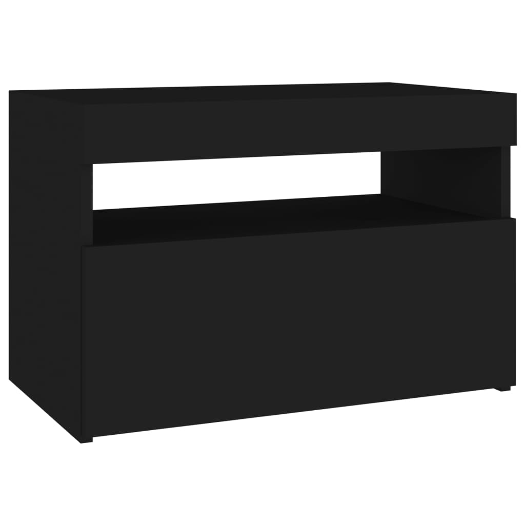 vidaXL Mobile Porta TV con Luci LED Nero 60x35x40 cm