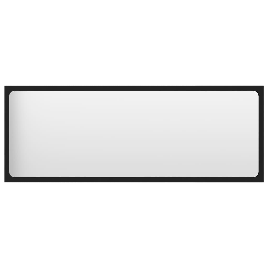 vidaXL Specchio da Bagno Nero 100x1,5x37 cm in Legno Multistrato