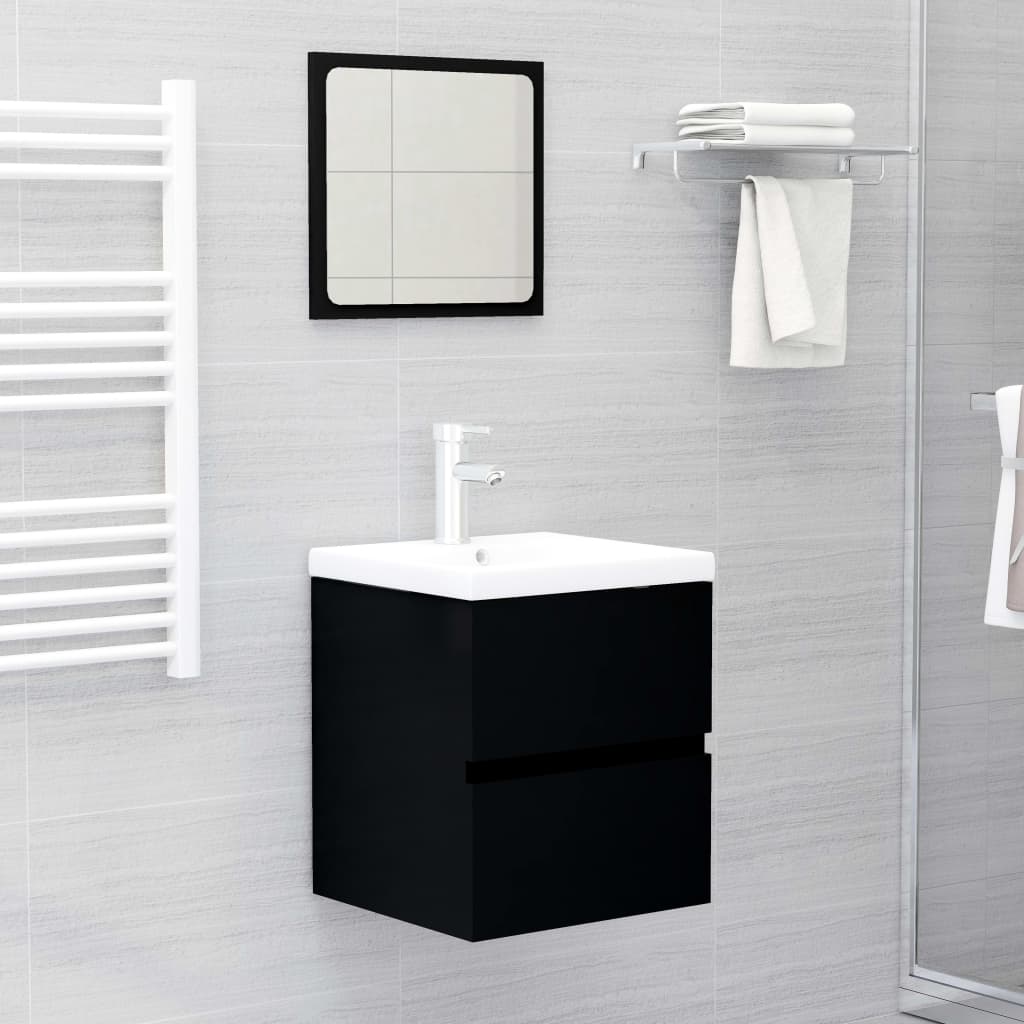 vidaXL Mobile Lavabo Nero 41x38,5x45 cm in Legno Multistrato
