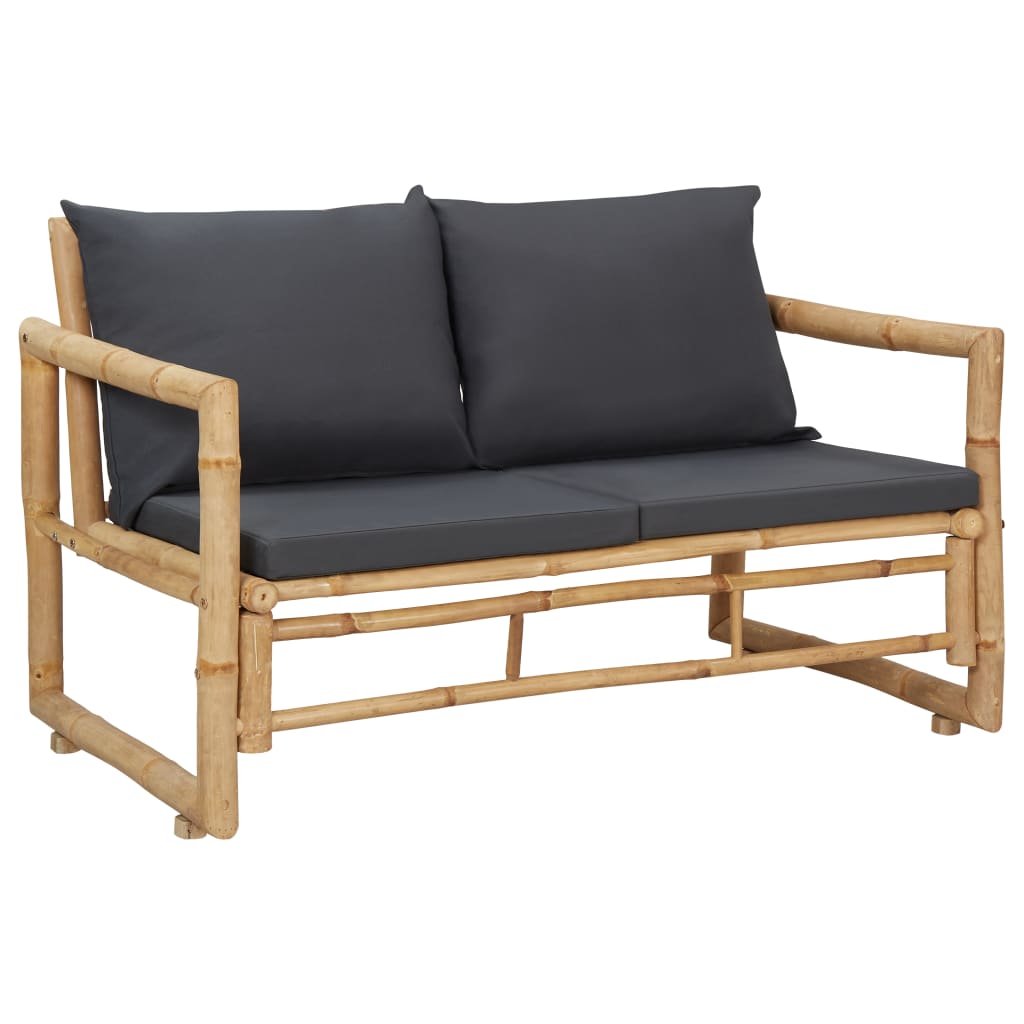 vidaXL Panca da Giardino con Cuscini 115 cm in Bambù