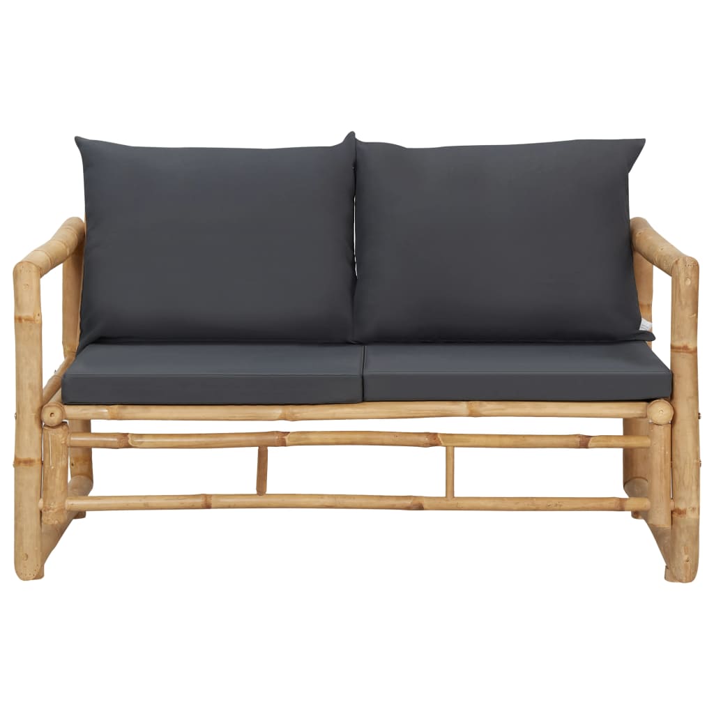 vidaXL Panca da Giardino con Cuscini 115 cm in Bambù