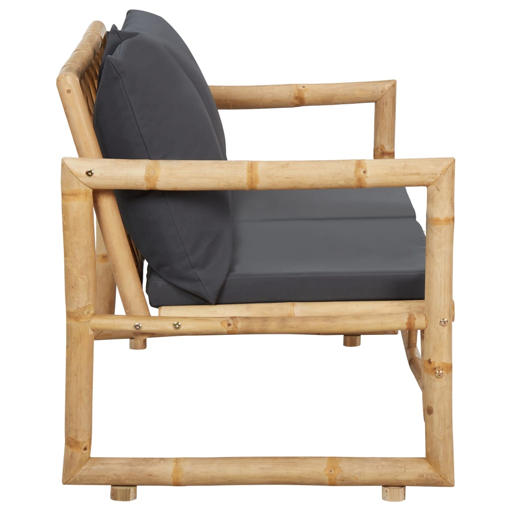 vidaXL Panca da Giardino con Cuscini 115 cm in Bambù