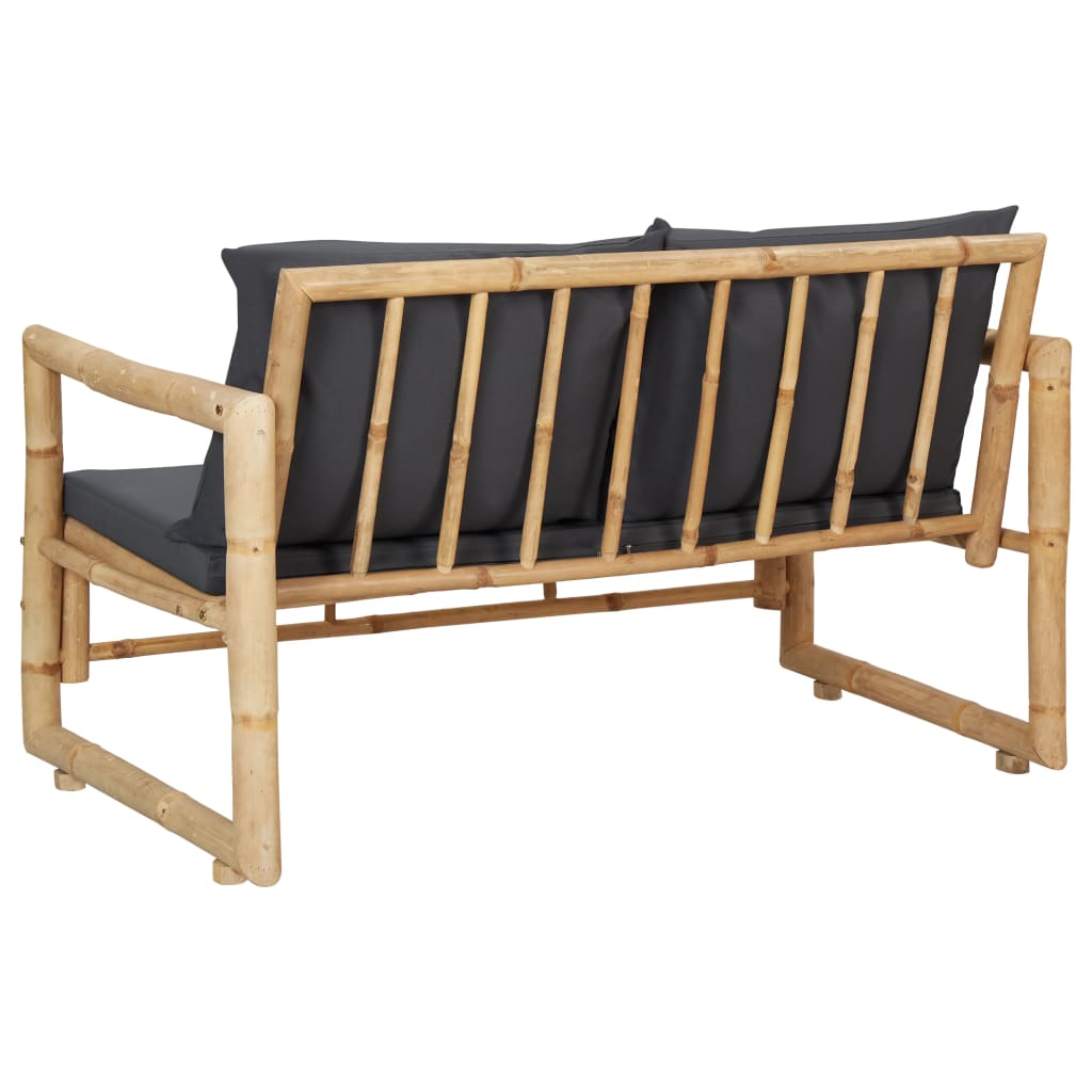 vidaXL Panca da Giardino con Cuscini 115 cm in Bambù