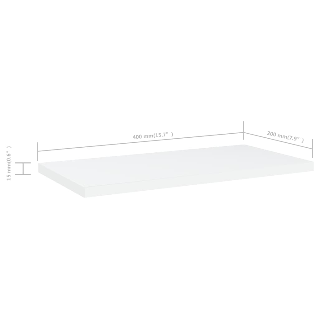 vidaXL Ripiani per Libreria 4pz Bianchi 40x20x1,5 cm Legno Multistrato