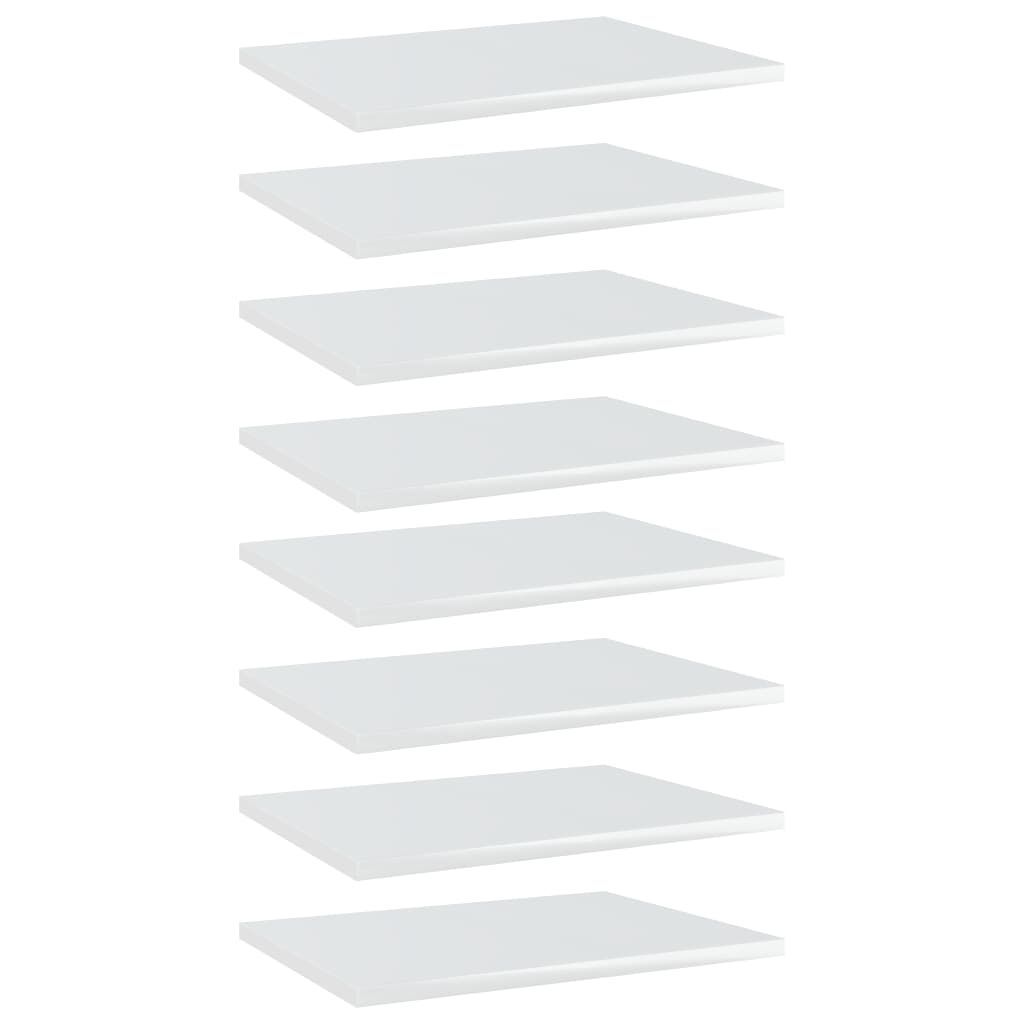 vidaXL Ripiani per Libreria 8pz Bianco Lucido 40x30x1,5cm Multistrato
