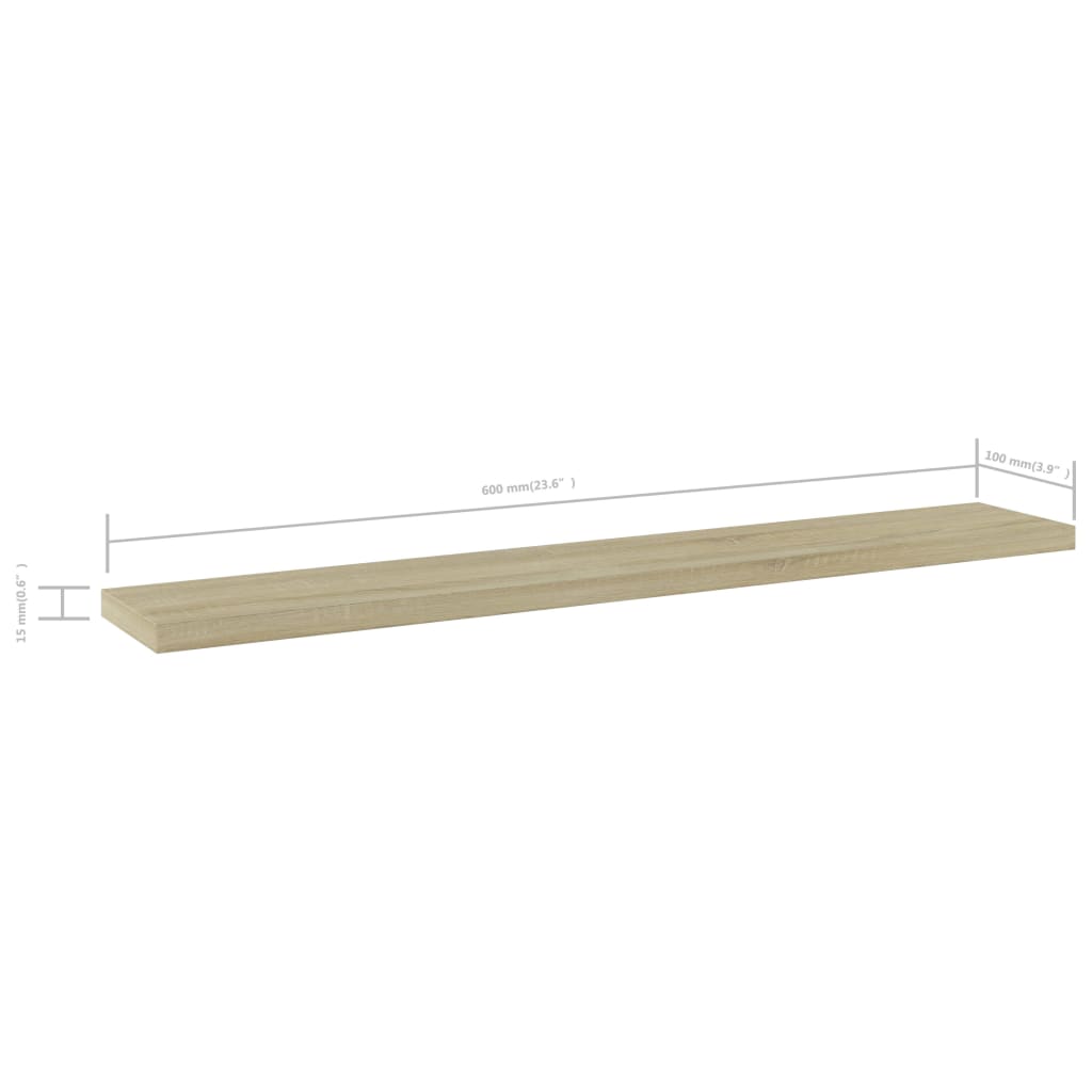 vidaXL Ripiani per Libreria 8pz Rovere Sonoma 60x10x1,5cm Multistrato
