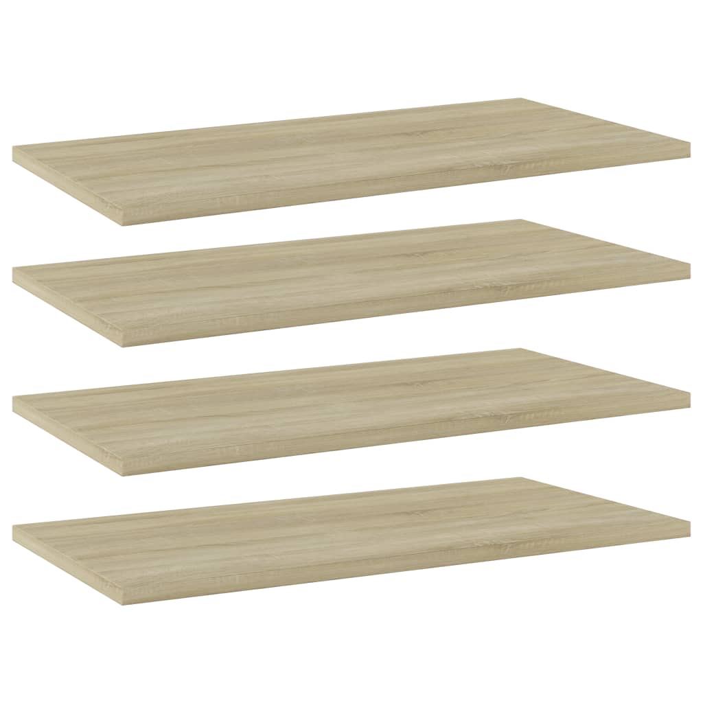 vidaXL Ripiani per Libreria 4pz Rovere Sonoma 60x30x1,5cm Multistrato