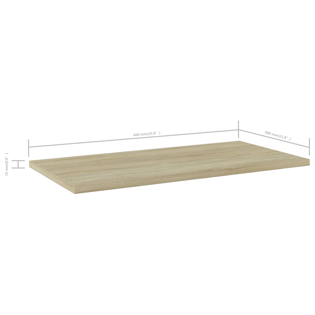 vidaXL Ripiani per Libreria 4pz Rovere Sonoma 60x30x1,5cm Multistrato