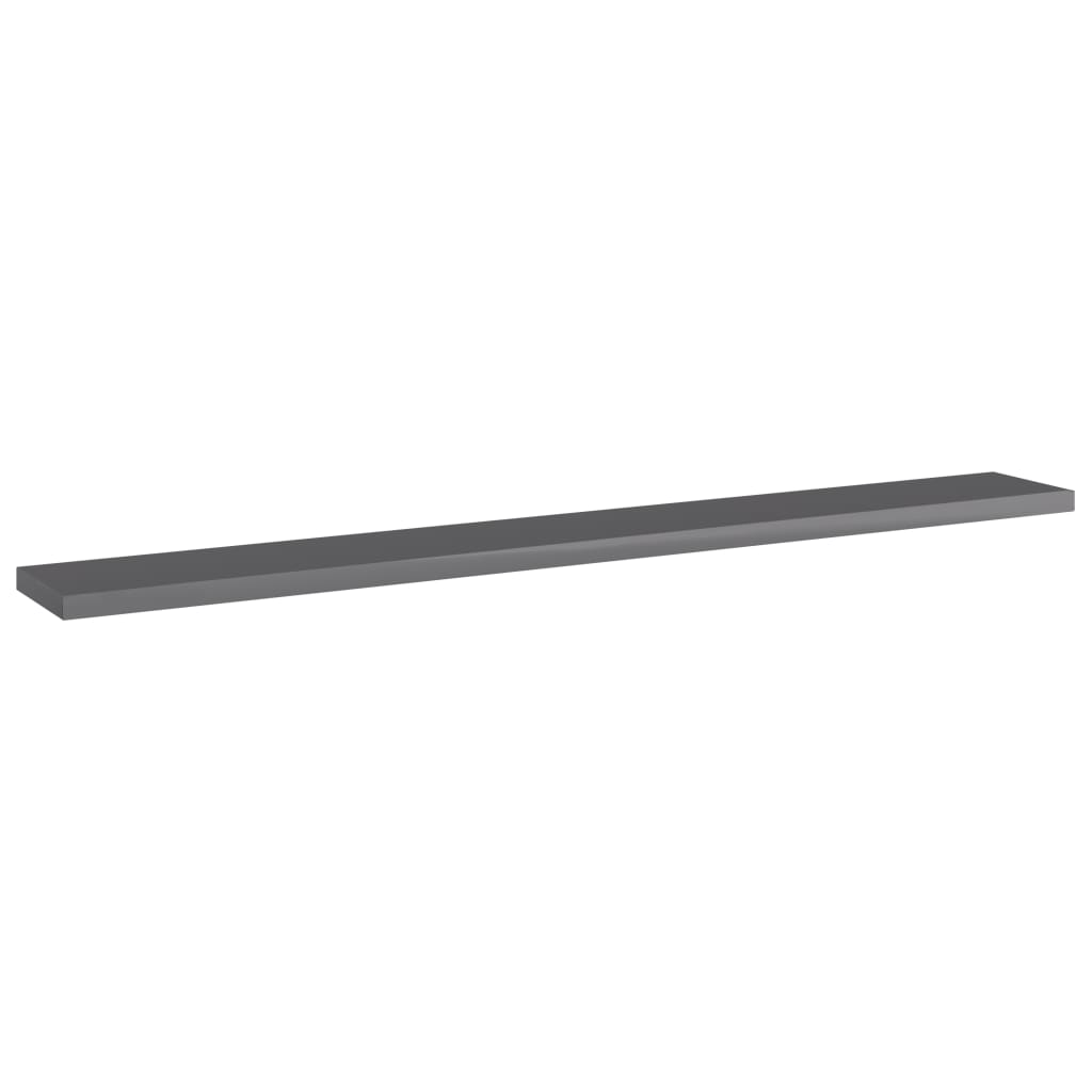 vidaXL Ripiani per Libreria 4pz Grigio Lucido 80x10x1,5cm Multistrato