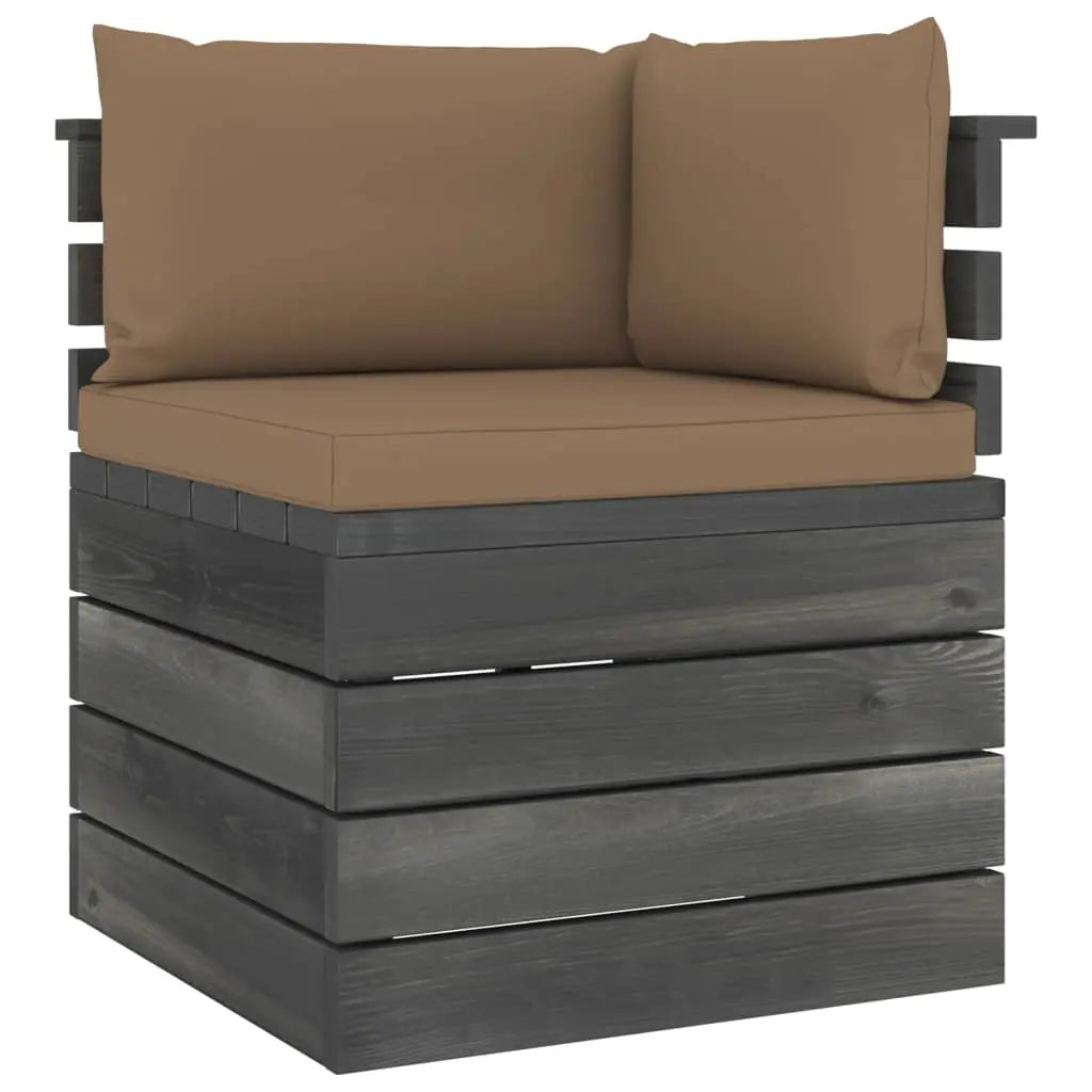 vidaXL Divano Angolare da Giardino su Pallet con Cuscini Legno di Pino VIDAXL