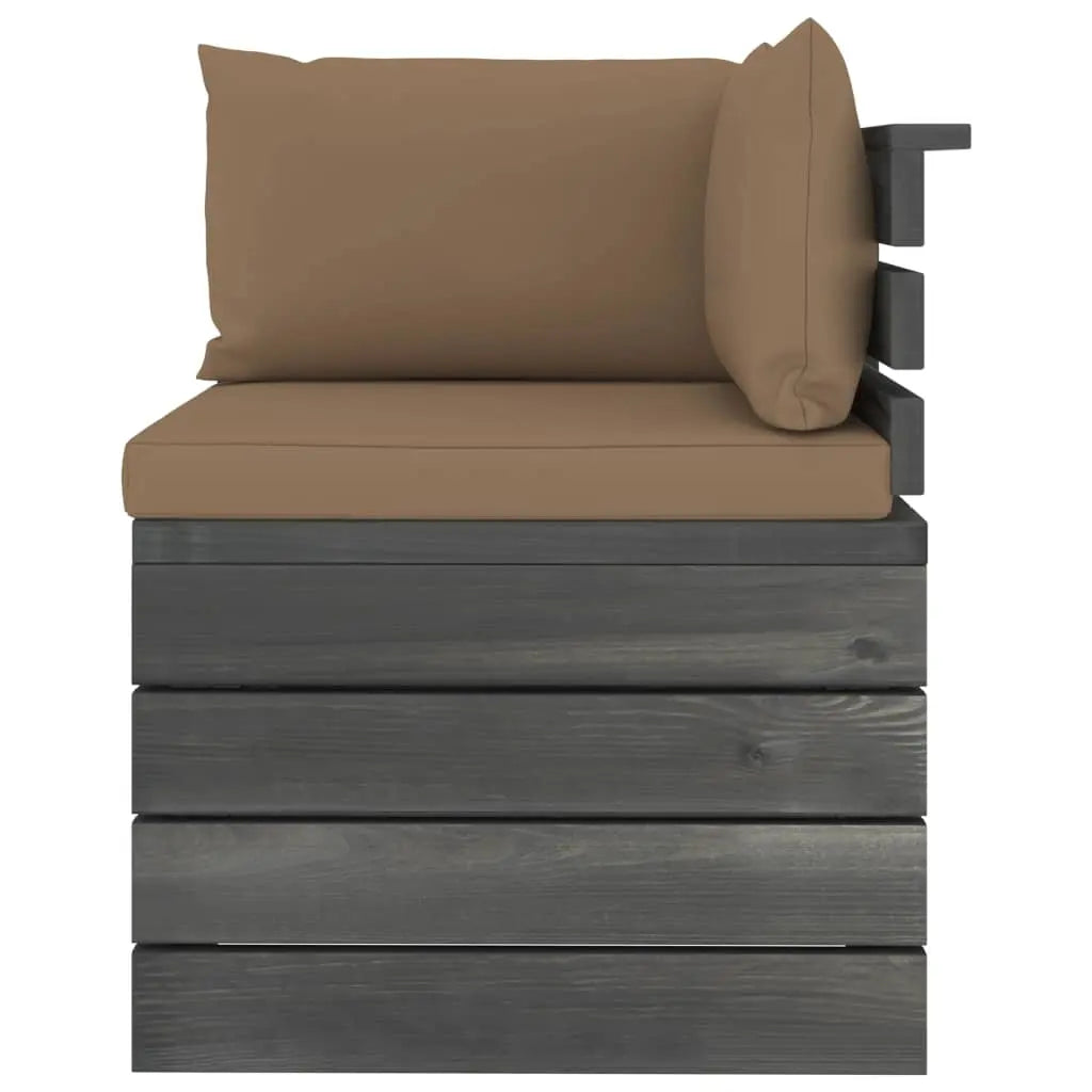 vidaXL Divano Angolare da Giardino su Pallet con Cuscini Legno di Pino VIDAXL