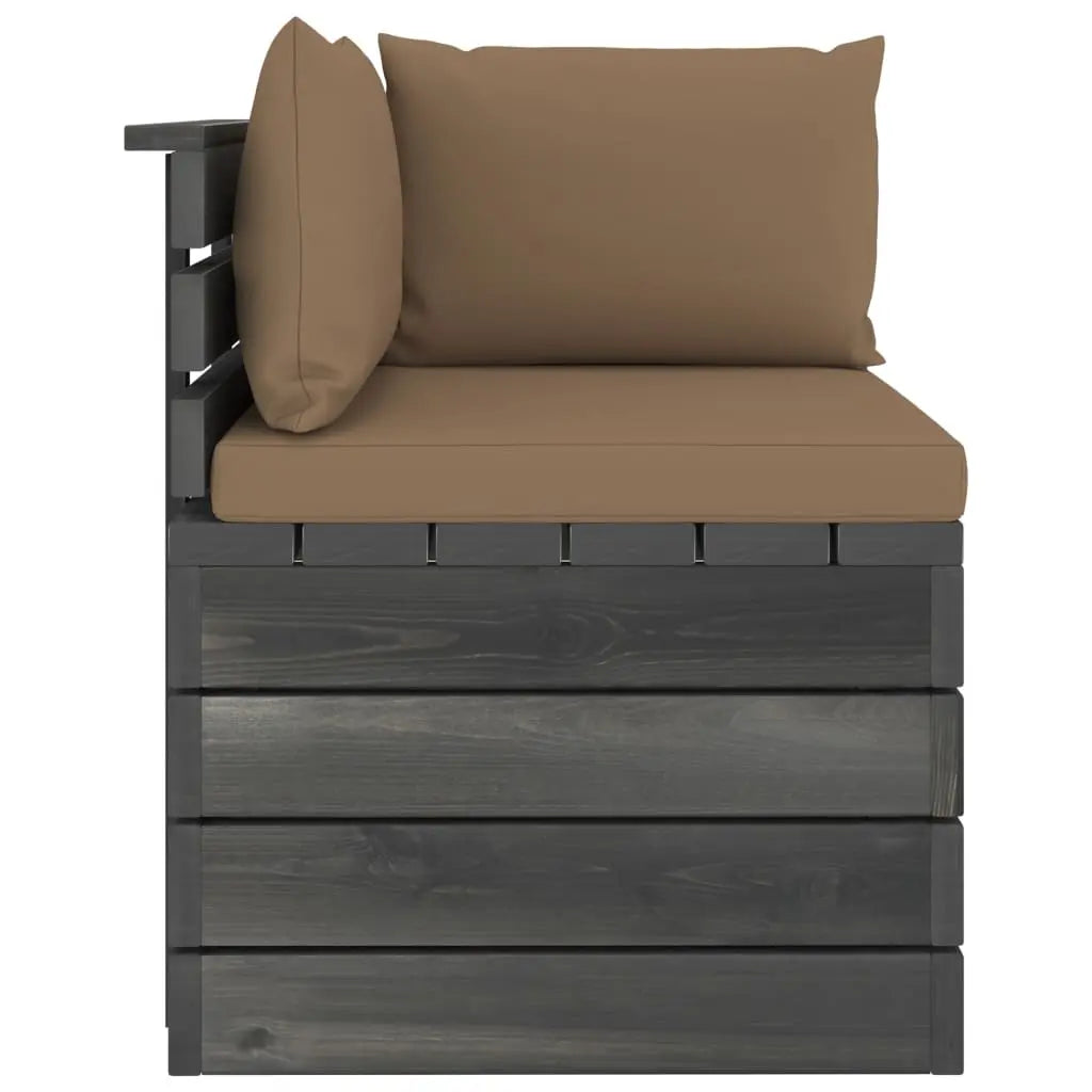 vidaXL Divano Angolare da Giardino su Pallet con Cuscini Legno di Pino VIDAXL