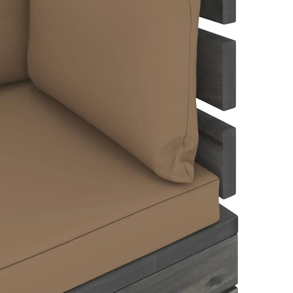 vidaXL Divano Angolare da Giardino su Pallet con Cuscini Legno di Pino VIDAXL
