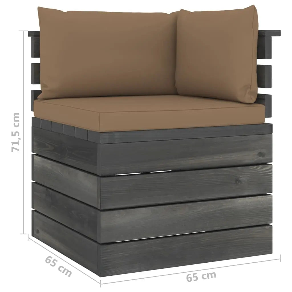 vidaXL Divano Angolare da Giardino su Pallet con Cuscini Legno di Pino VIDAXL