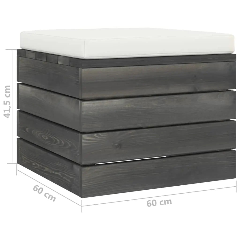 vidaXL Pouf da Giardino su Pallet con Cuscino in Legno di Pino VIDAXL
