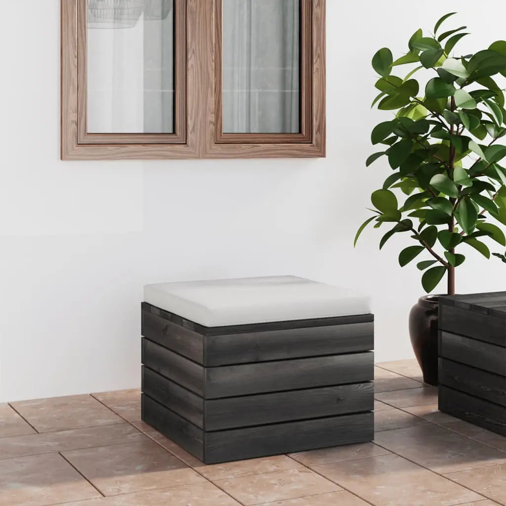 vidaXL Pouf da Giardino su Pallet con Cuscino in Legno di Pino VIDAXL