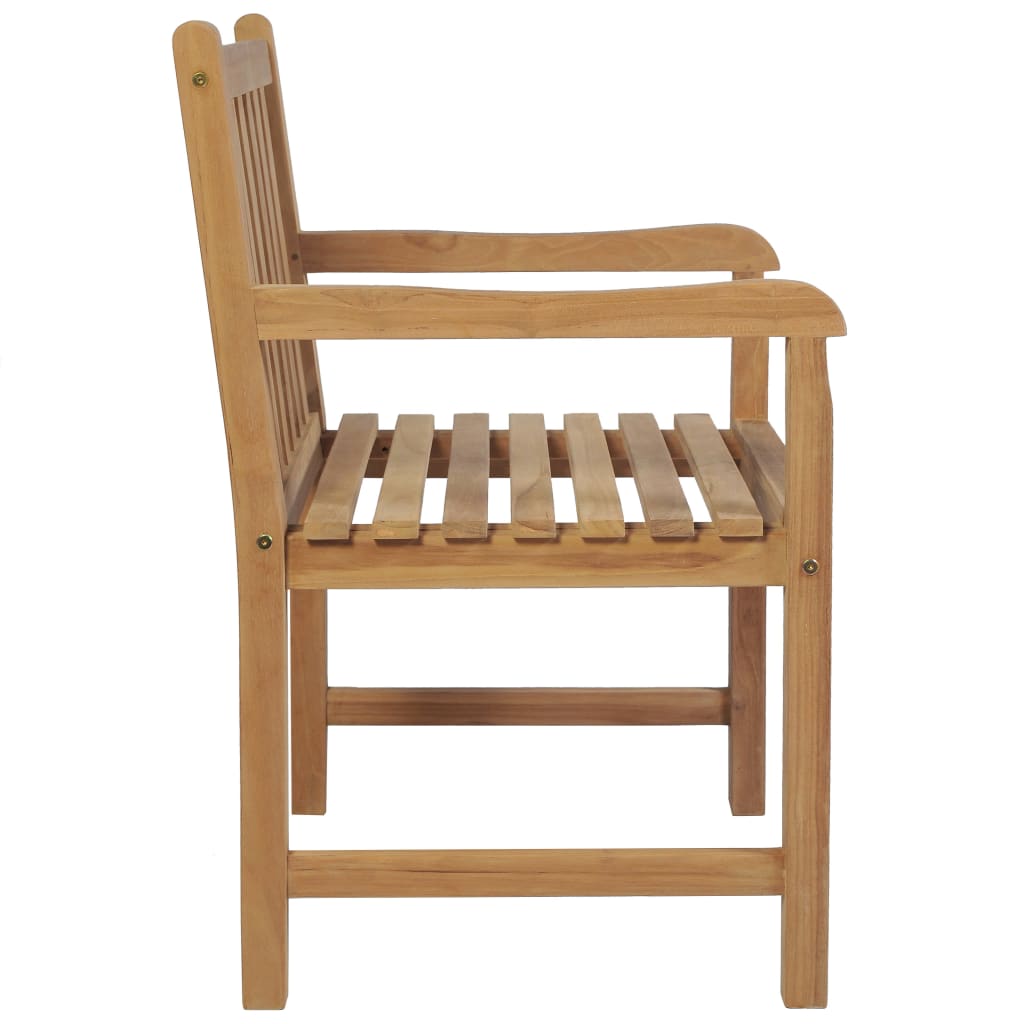 vidaXL Sedie da Giardino 2 pz con Cuscini Neri in Massello di Teak