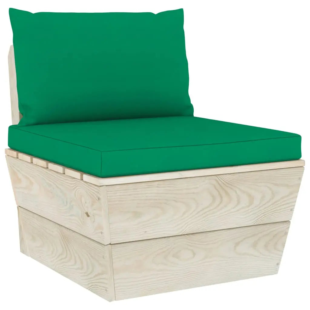 vidaXL Set Divani da Giardino su Pallet 5 pz con Cuscini Legno Abete VIDAXL