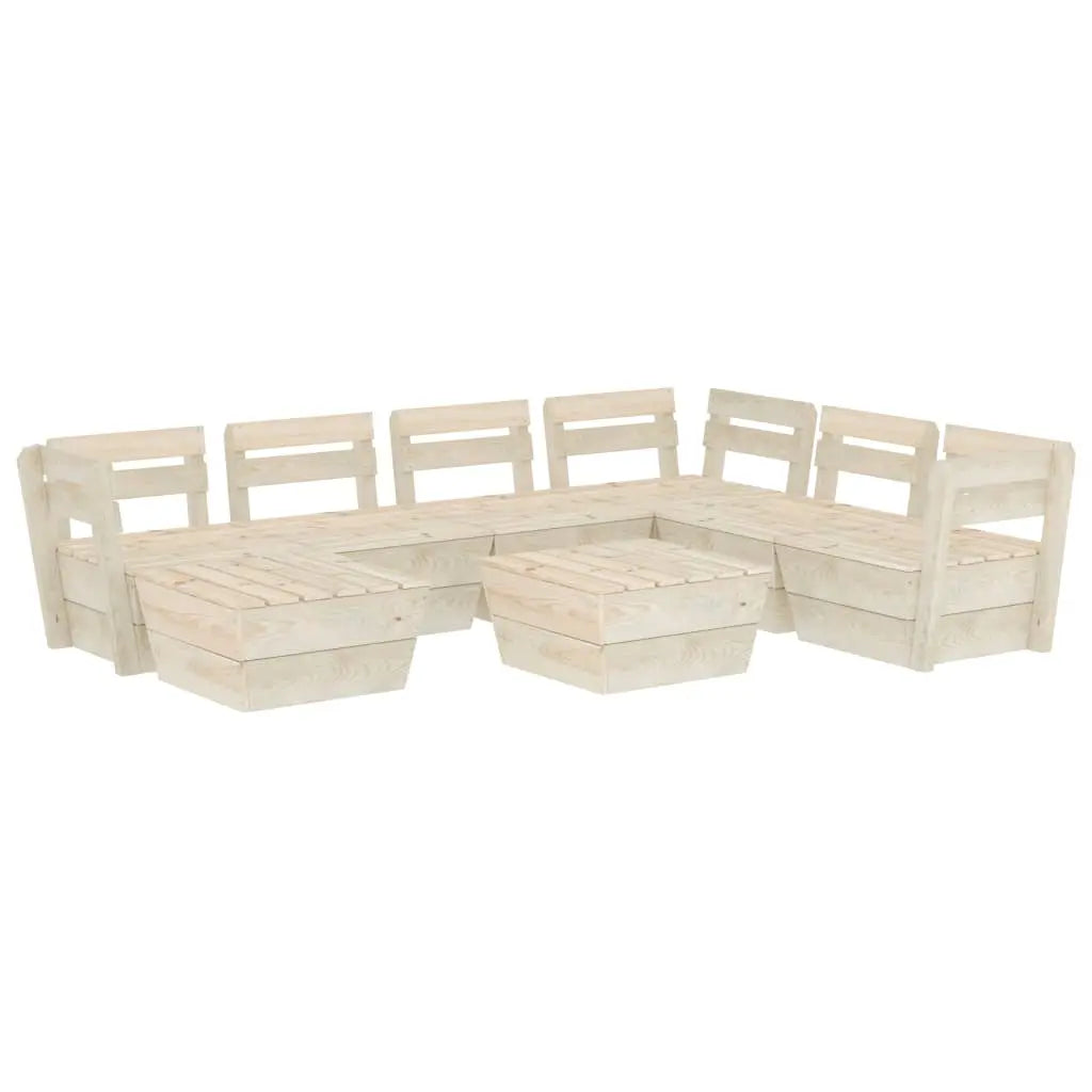 vidaXL Set Divani da Giardino su Pallet 8 pz in Legno Abete Impregnato VIDAXL