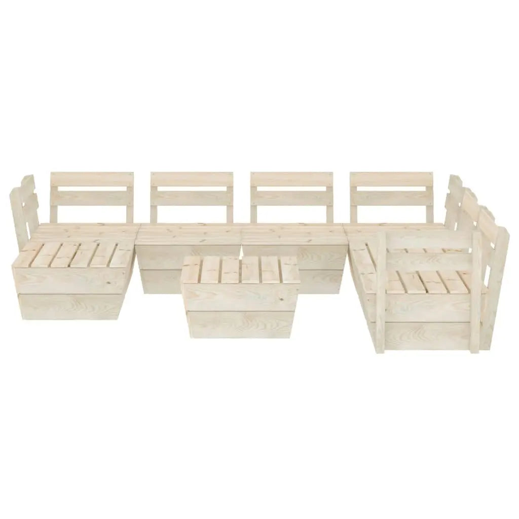 vidaXL Set Divani da Giardino su Pallet 8 pz in Legno Abete Impregnato VIDAXL