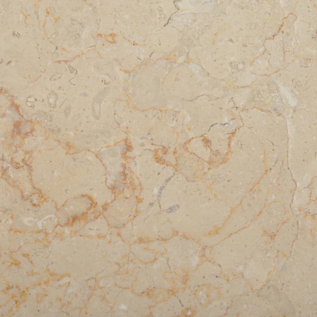 vidaXL Piano per Tavolo Crema Ø50x2,5 cm in Marmo