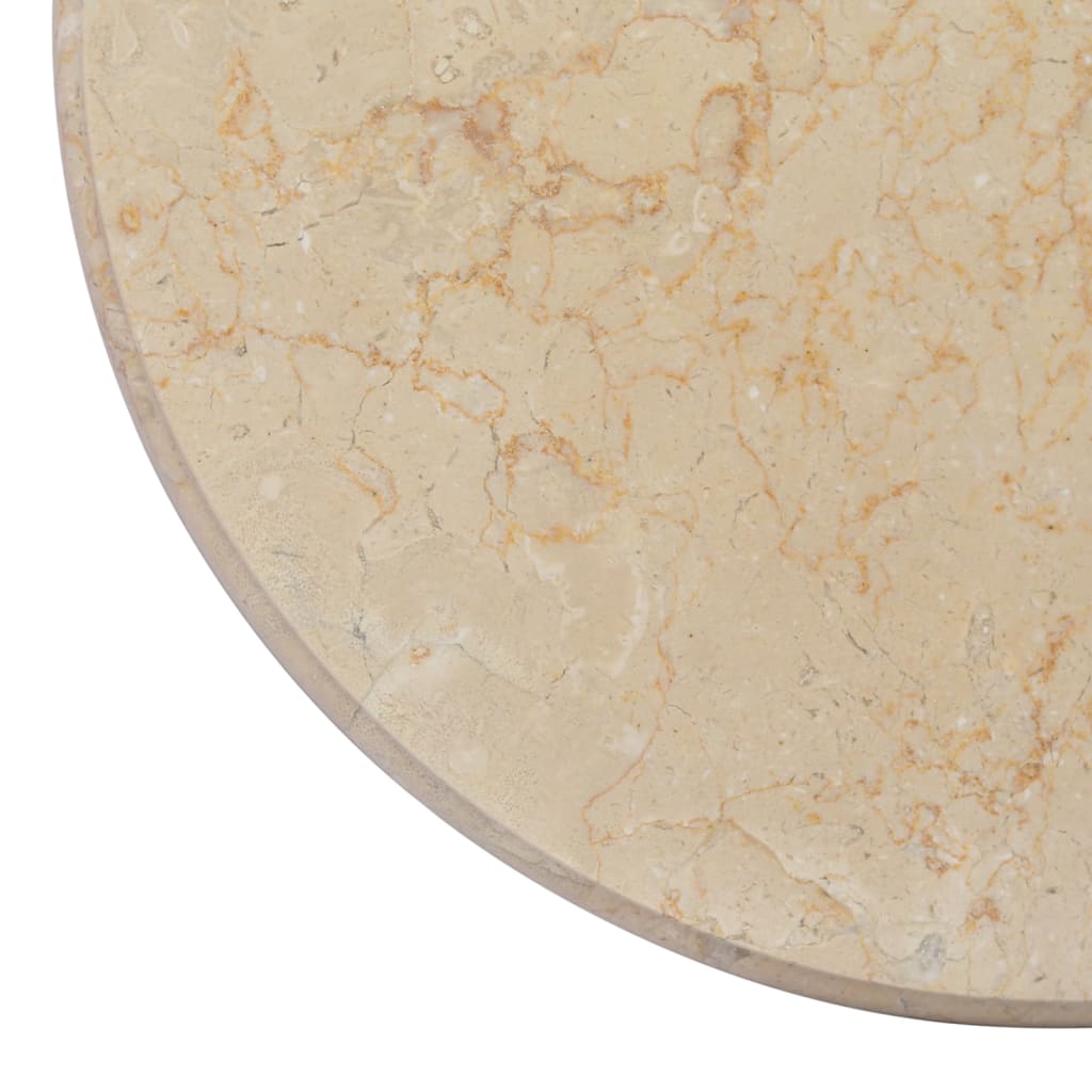 vidaXL Piano per Tavolo Crema Ø50x2,5 cm in Marmo