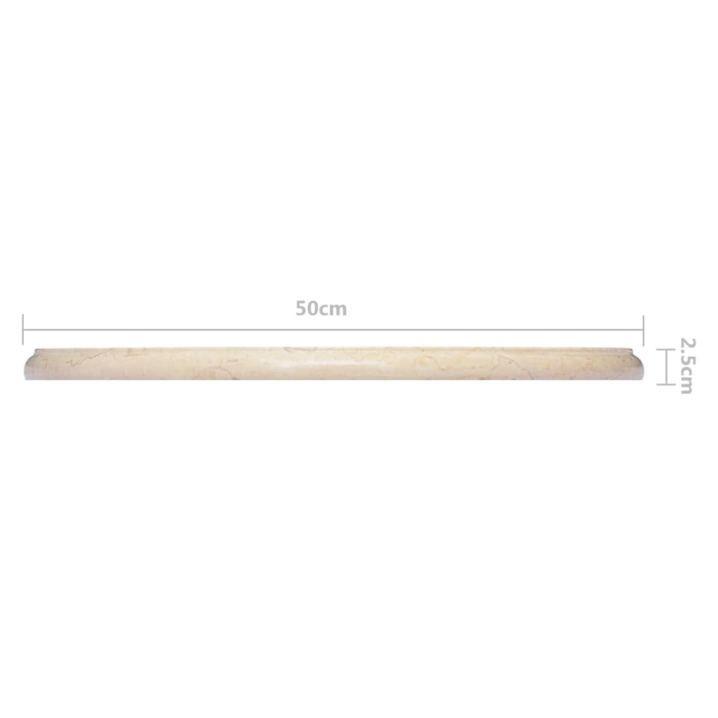 vidaXL Piano per Tavolo Crema Ø50x2,5 cm in Marmo