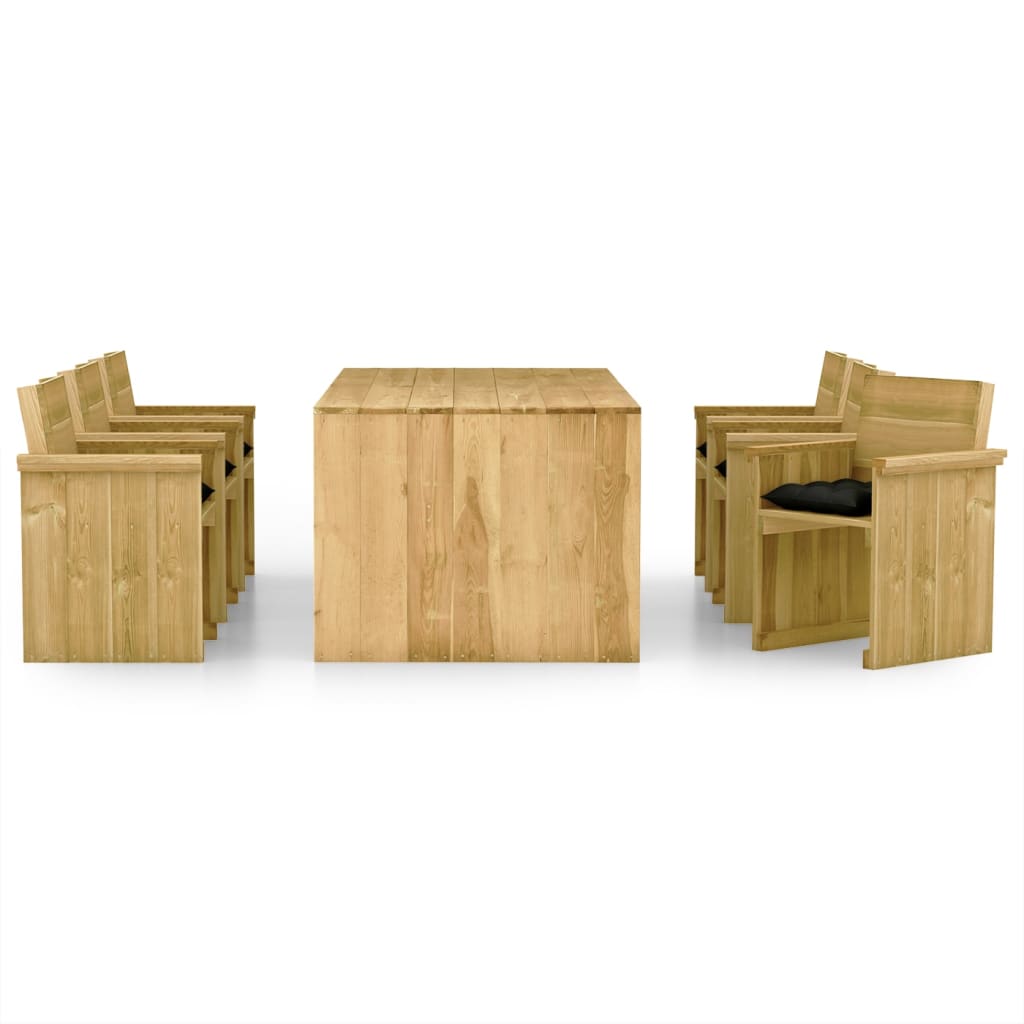 vidaXL Set da Pranzo per Giardino con Cuscini 7pz in Pino Impregnato