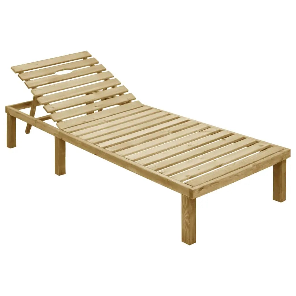 vidaXL Lettino da Giardino con Cuscino Verde Chiaro in Pino Impregnato VIDAXL