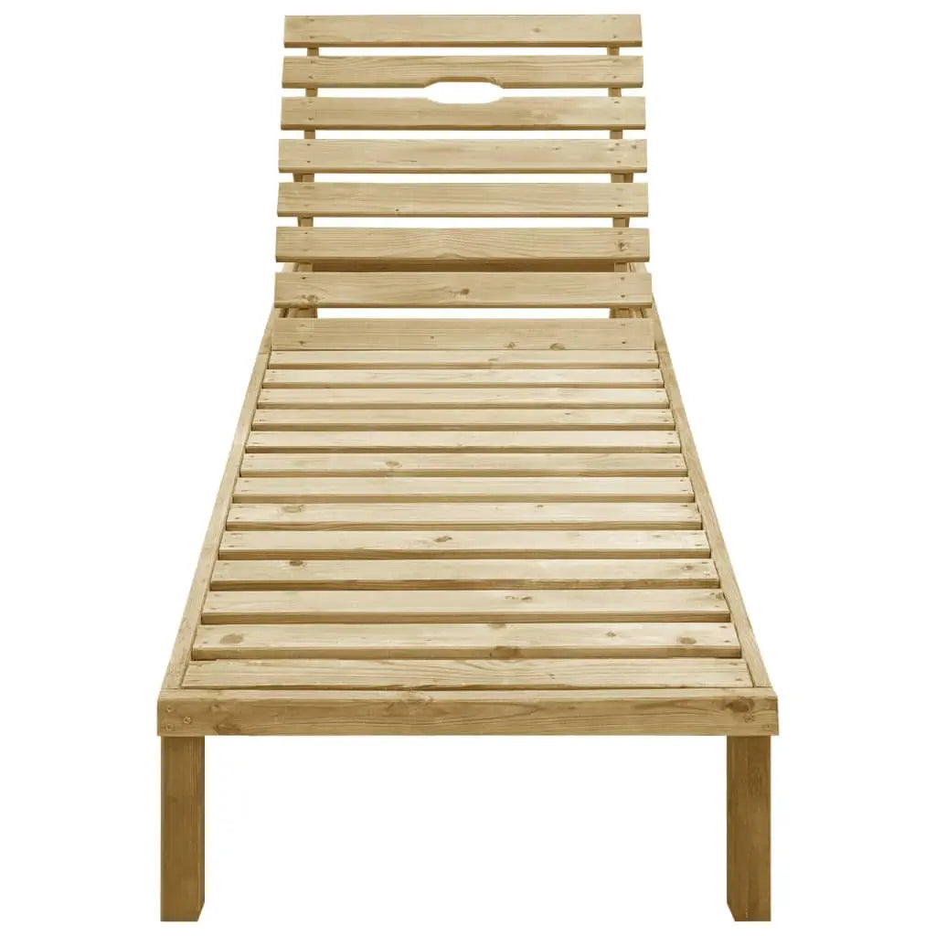 vidaXL Lettino da Giardino con Cuscino Verde Chiaro in Pino Impregnato VIDAXL