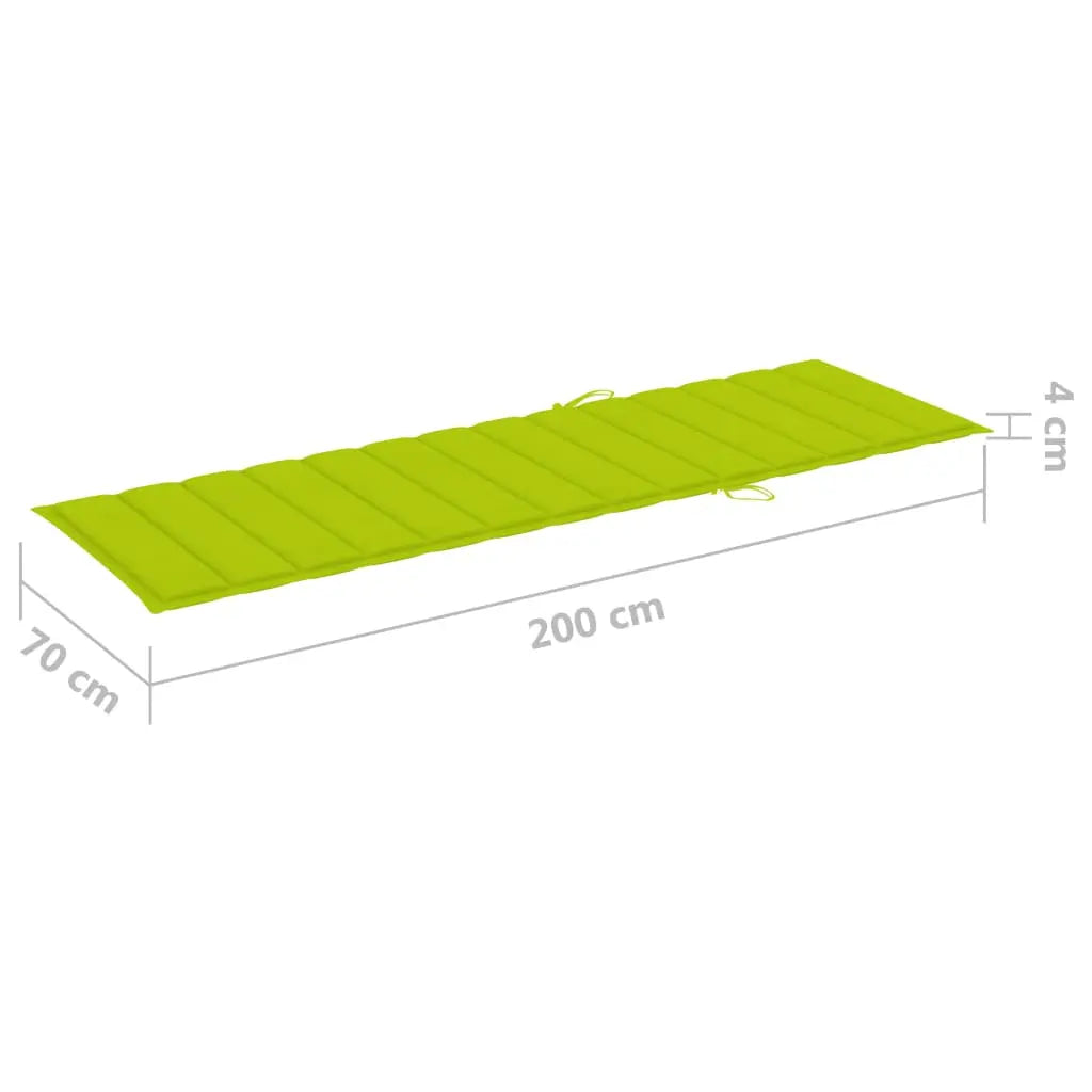 vidaXL Lettino da Giardino con Cuscino Verde Chiaro in Pino Impregnato VIDAXL
