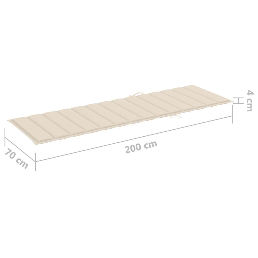 vidaXL Lettino da Giardino con Cuscino Crema Legno Pino Impregnato