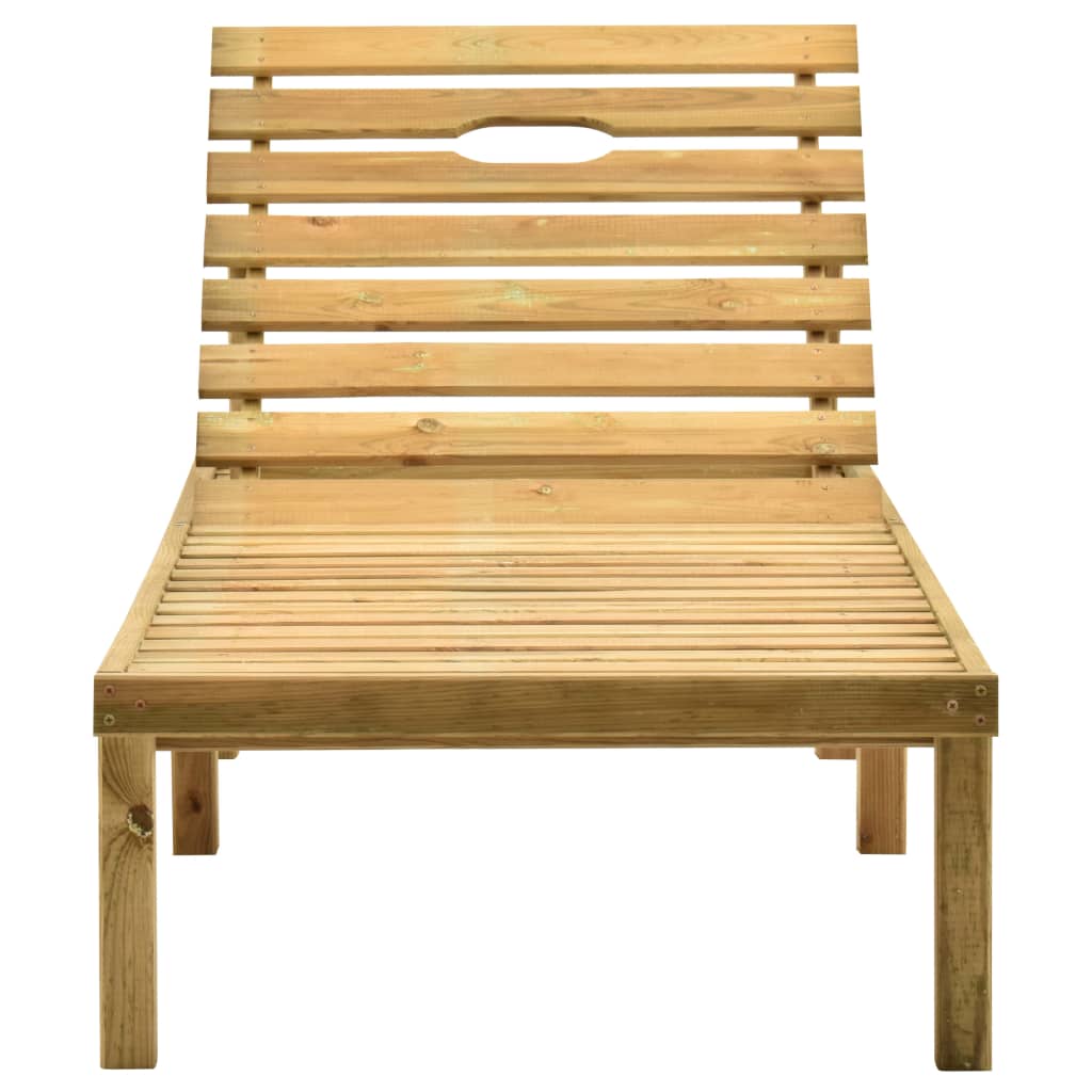 vidaXL Lettino da Giardino con Cuscino Beige Legno Pino Impregnato