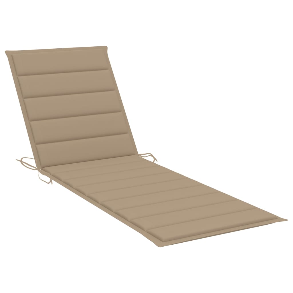 vidaXL Lettino da Giardino con Cuscino Beige Legno Pino Impregnato