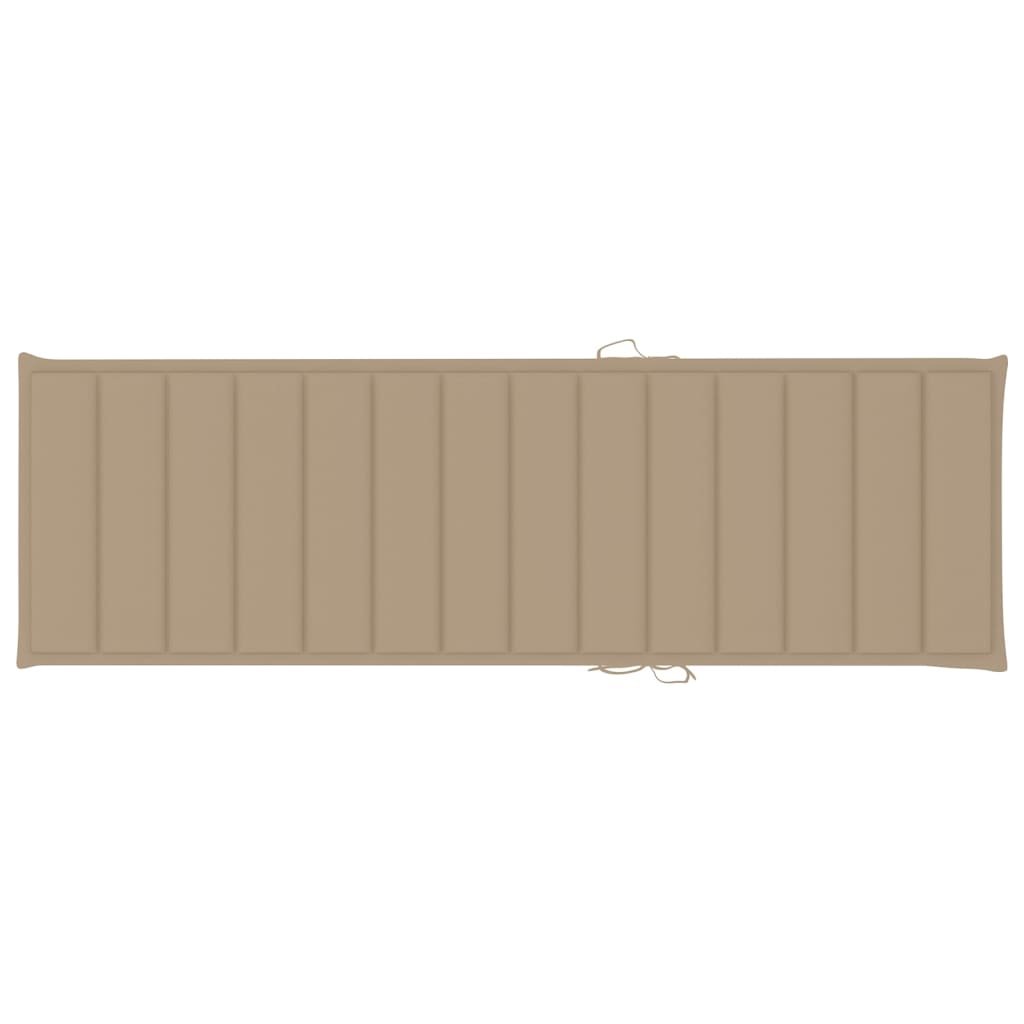 vidaXL Lettino da Giardino con Cuscino Beige Legno Pino Impregnato