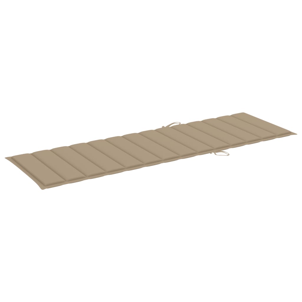 vidaXL Lettino da Giardino con Cuscino Beige Legno Pino Impregnato
