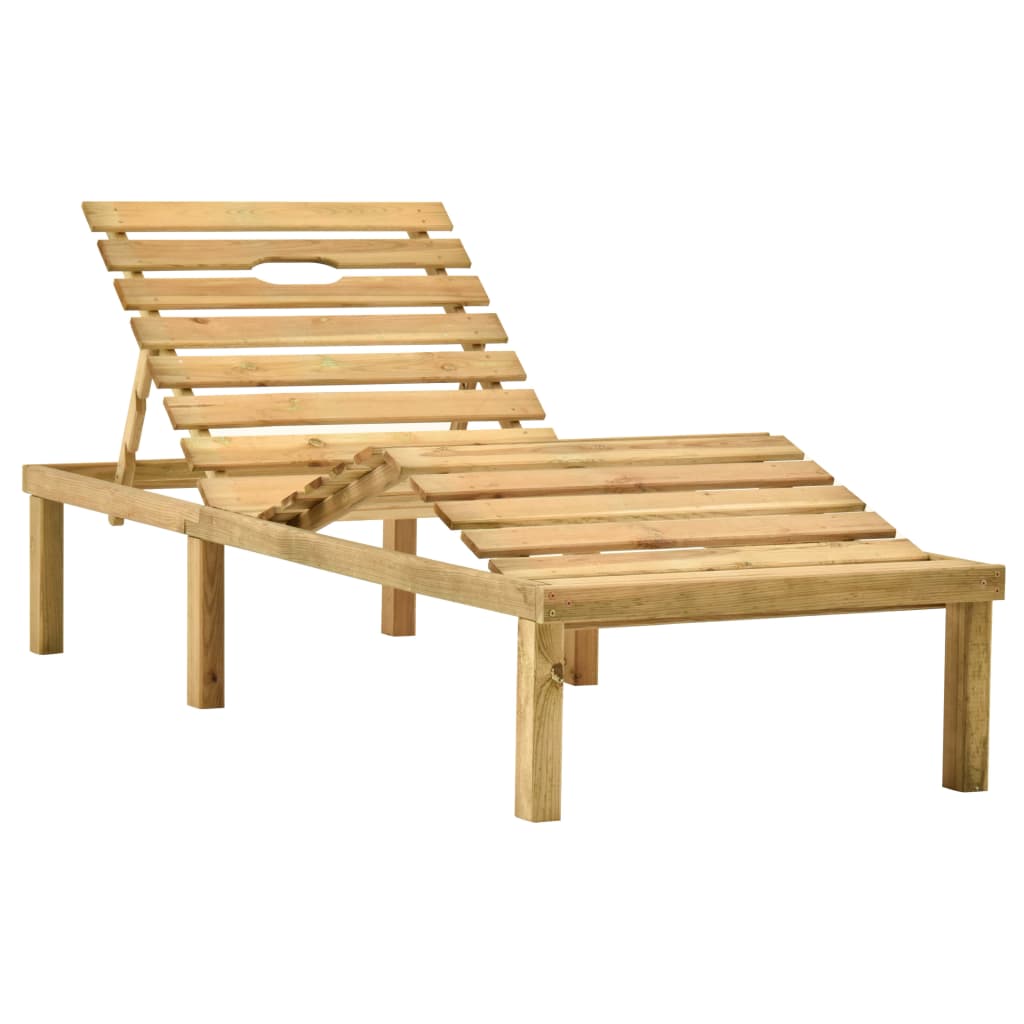 vidaXL Lettino da Giardino con Tavolino Cuscino Legno Pino Impregnato
