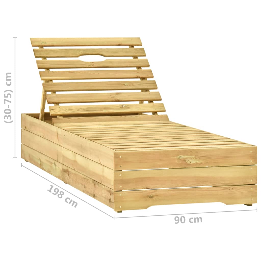 vidaXL Lettino da Giardino con Cuscino Antracite Legno Pino Impregnato