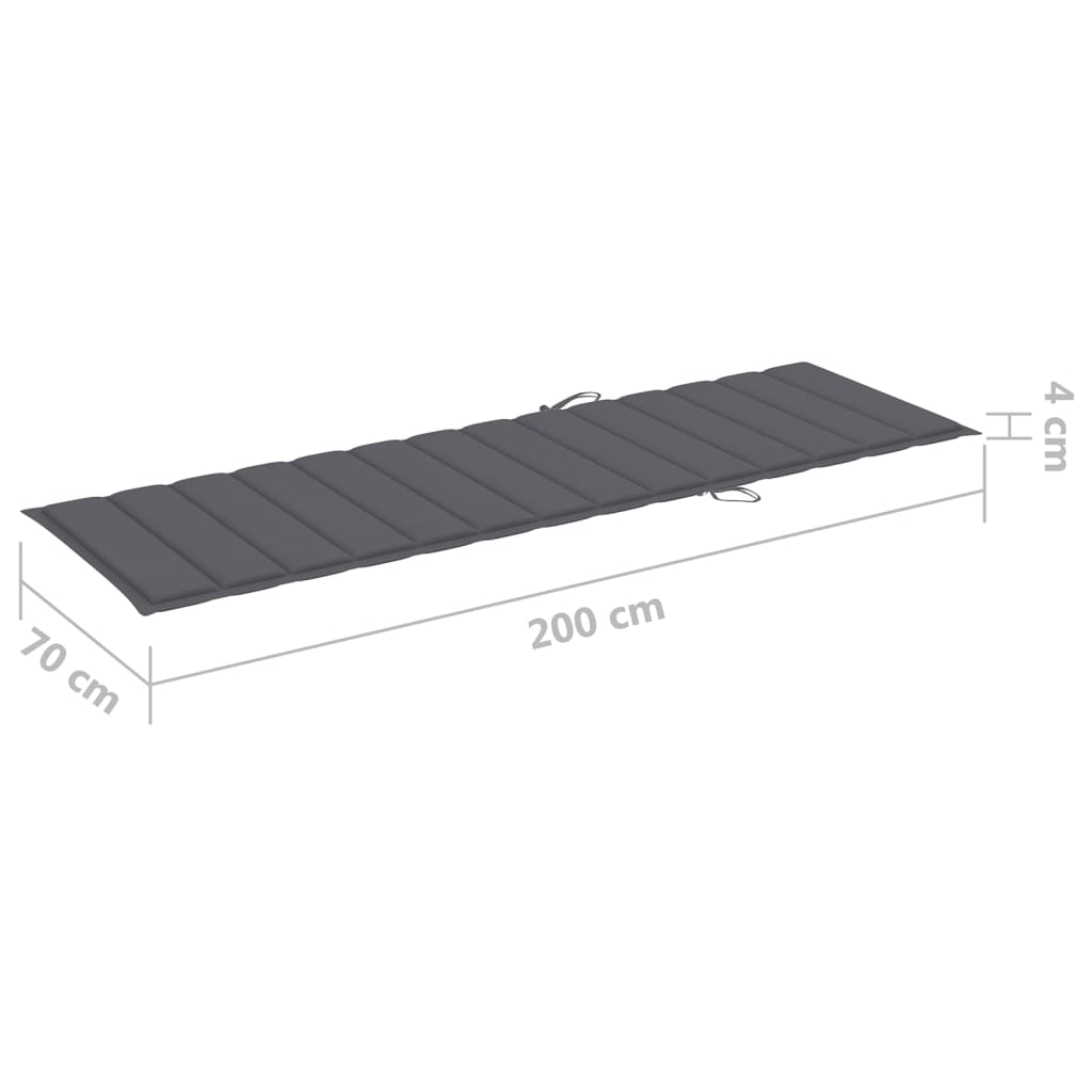 vidaXL Lettino da Giardino con Cuscino Antracite Legno Pino Impregnato